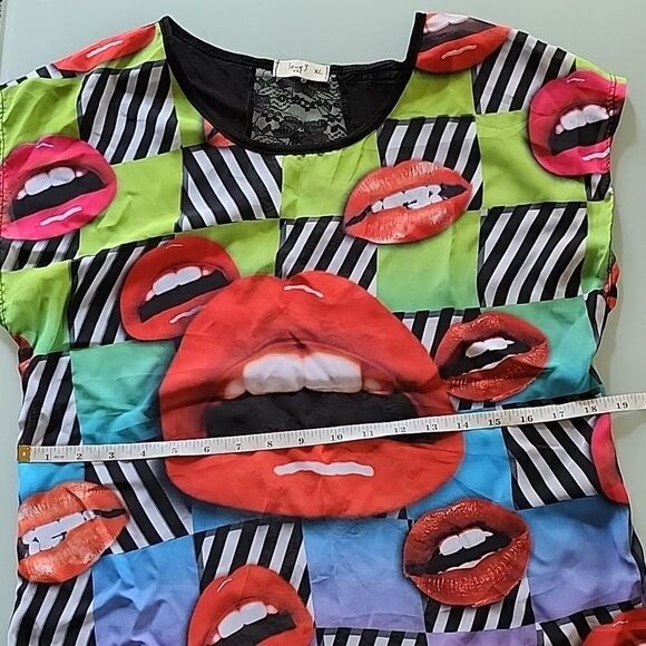Love J Lauren Moshi Style Lips Top Size XL - Picture 5 of 6